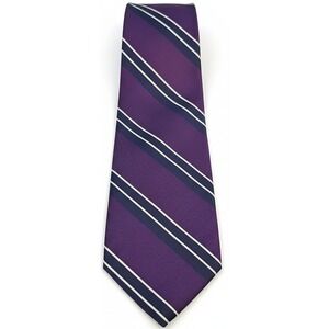 Paul Frederick Mens Purple Stripe Designer 100% Italian Silk Neck Tie 58" x 4"